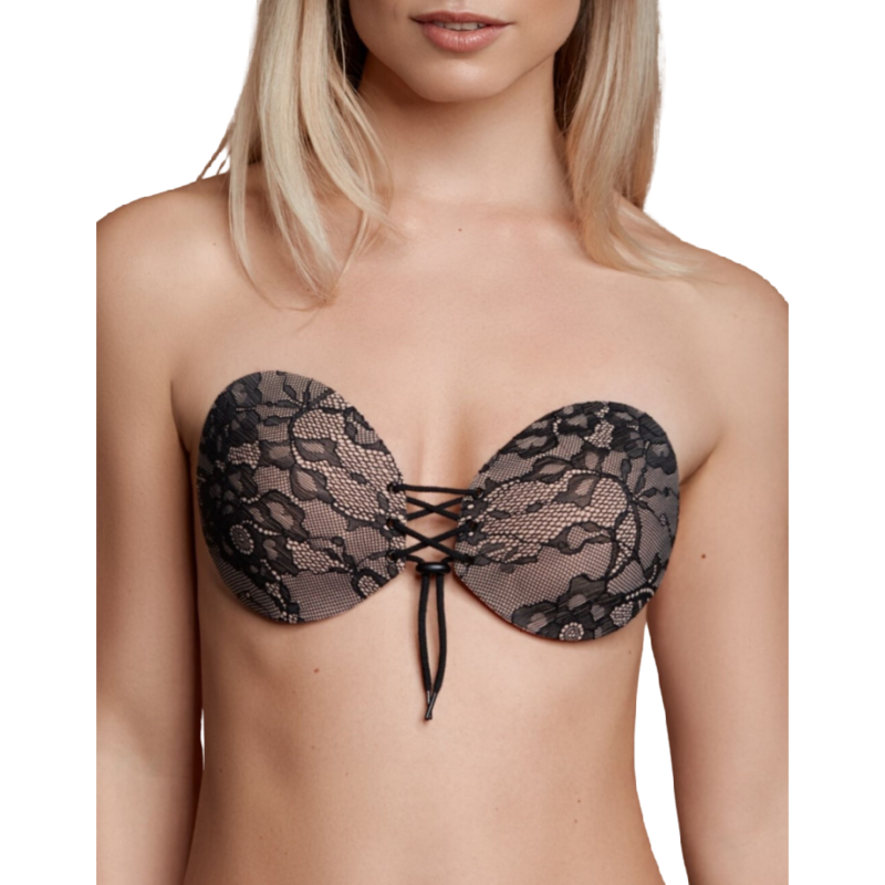 Bye-Bra - Braided and embroidered adhesive bra cup A