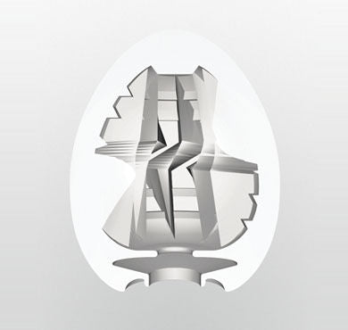 Masturbatore maschile a forma di uovo elastico prelubrificato con scanalature per piacere intenso TENGA