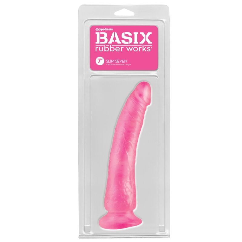 Masturbatore unisex in gelatina rosa con ventosa privo di ftalati e ipoallergenico lunghezza 19 cm Basix