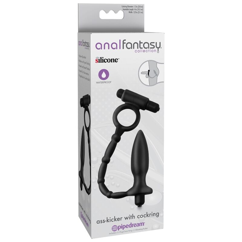 Mini stimolatore anale con anello vibrante sommergibile senza ftalati silicone ipoallergenico Anal Fantasy Series