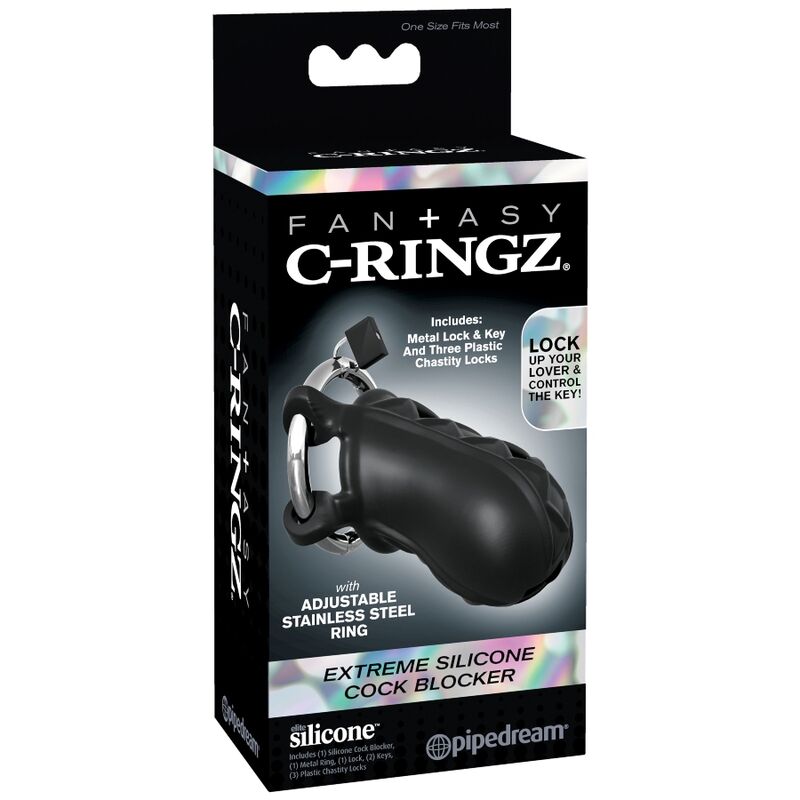 Anello fallico di castità silicone traspirante regolabile comfort blocco sicuro facile da pulire per principianti FANTASY C-RINGZ