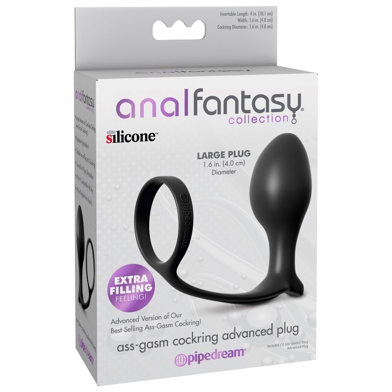 Plug anale Ass Gasm in silicone con anello per prolungamento erezione e stimolazione prostata 10 cm Anal Fantasy Series