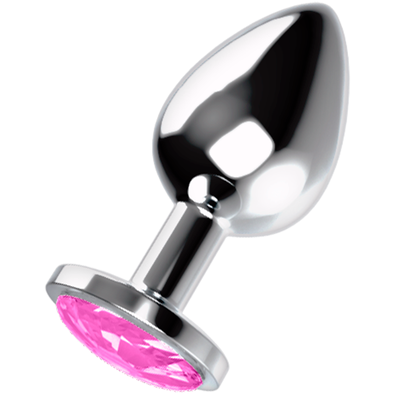 Plug anale in metallo con testa diamante color rosa L OHMAMA