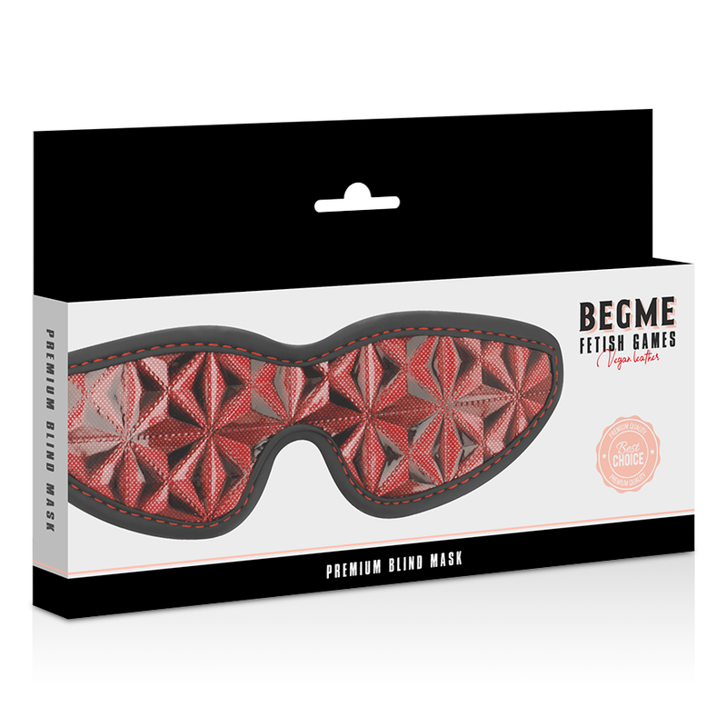 Maschera cieca regolabile in neoprene vegano per giochi bondage BDSM premium BEGME RED EDITION