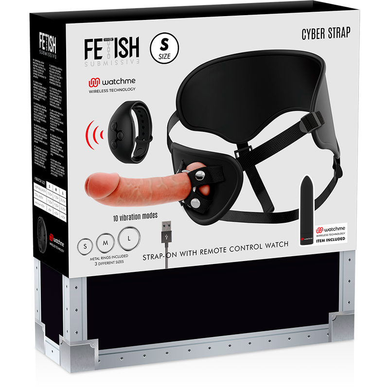 Strap-on imbracatura regolabile con dildo realistico e vibrazione Watchme impermeabile in silicone Fetish Submissive