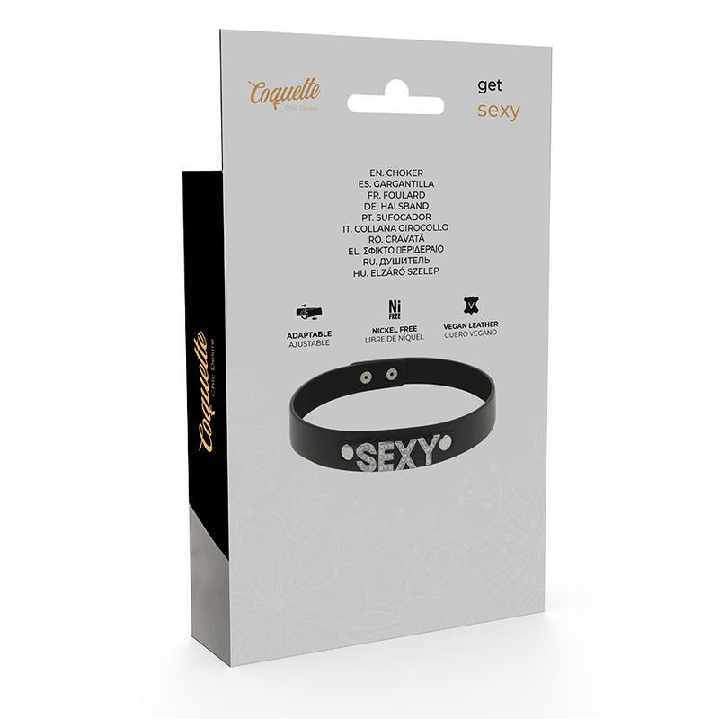Girocollo Collare In Pelle Vegana Con Decoro Scritta Sexy Coquette Chic