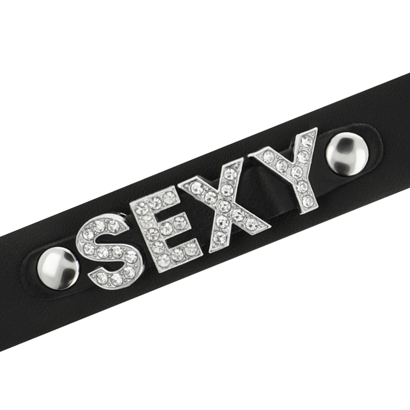 Girocollo Collare In Pelle Vegana Con Decoro Scritta Sexy Coquette Chic