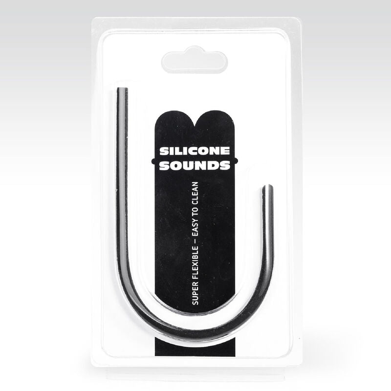 Sonda uretrale in silicone nero ipoallergenico 24 cm x 8 mm senza falati silicone flessibile ALL BLACK