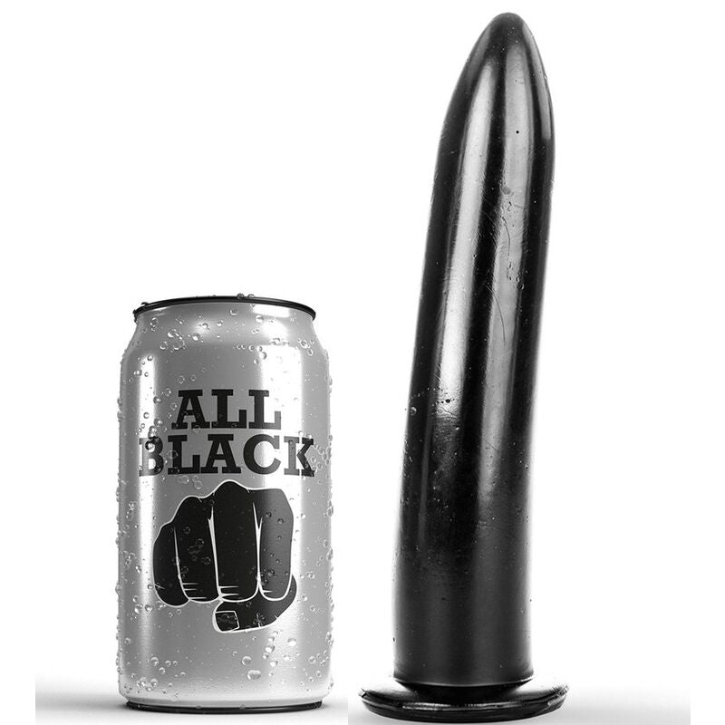Dildo Fallo Anale A Punta Finitura Liscia Con Ventosa 20Cm All Black