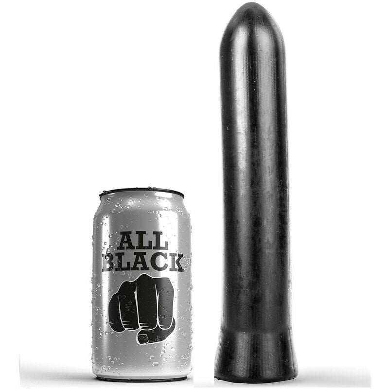 Plug Anale Dong Forma A Cuneo Liscio Con Diametro Cosctante Cm19 All Black