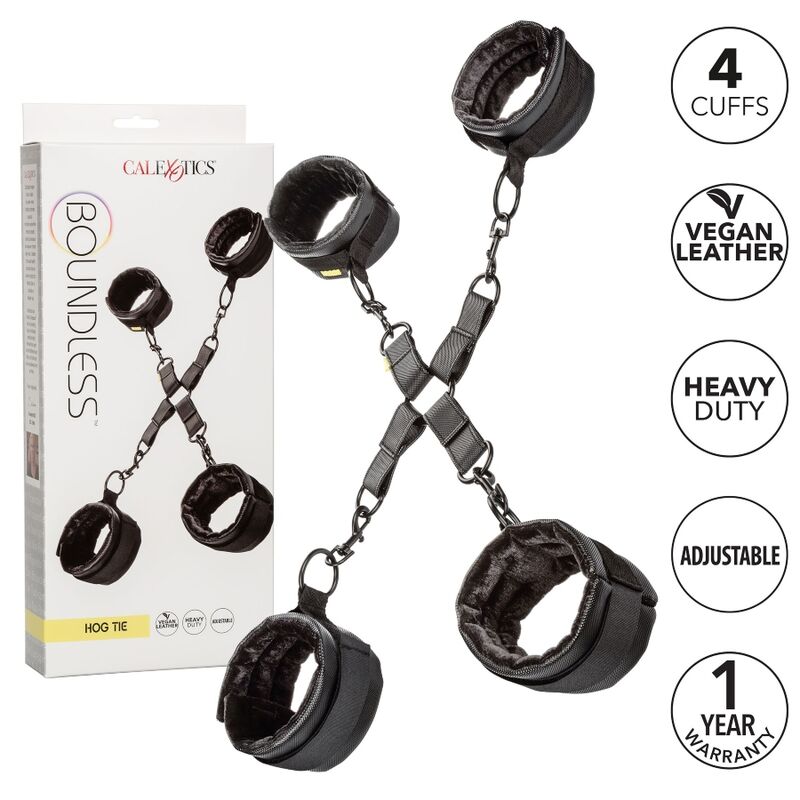 Imbracatura costrittiva polsi caviglie imbottita regolabile 4 punti fissaggio comfort bdsm california exotics
