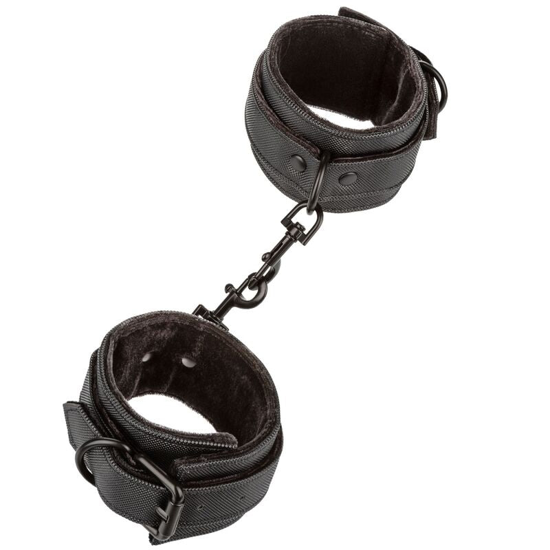 Cavigliera manette bondage in pelle vegana morbida con fibia regolabile fetish bdsm california exotics