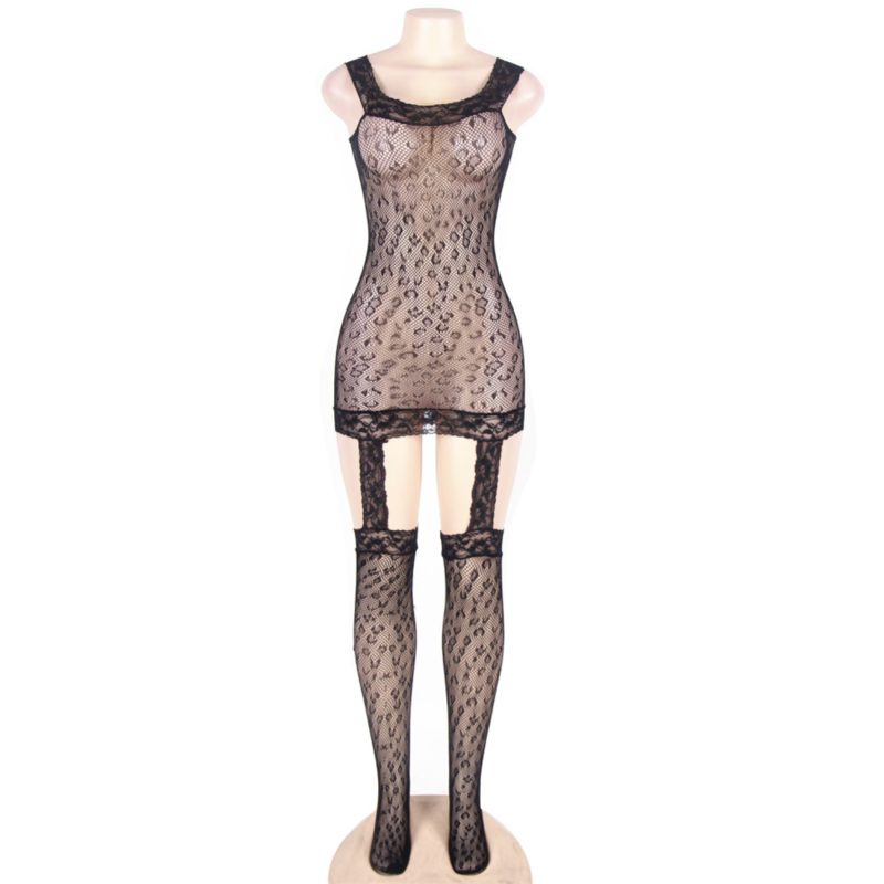 Queen Lingerie - Bodystock Stile Leopardo S/L