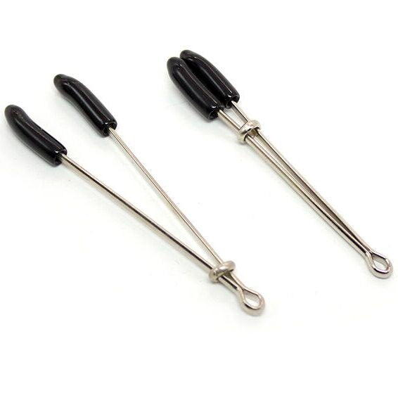 Pinze morsetti per capezzoli con barrette in metallo con stringitore manuale finitura silver ohmama
