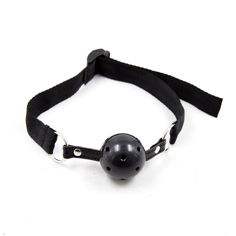 Morso bavaglio constrittivo in nylon con morso a spera traspirante regolabile bondage 