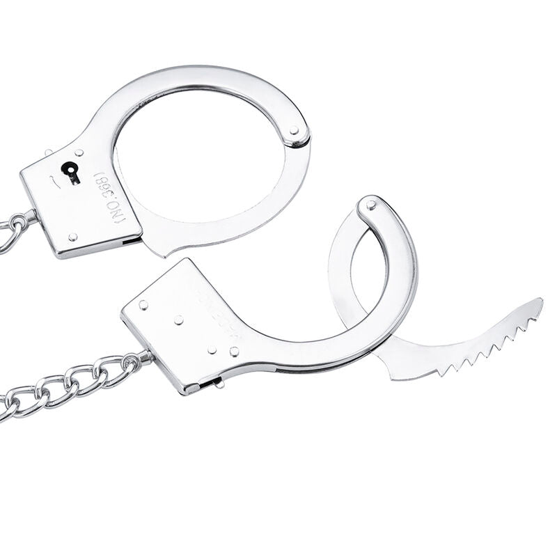 Plug Anale In Metallo Con Due Catene Con Manette Costrizione Anale Ohmama Fetish Bdsm