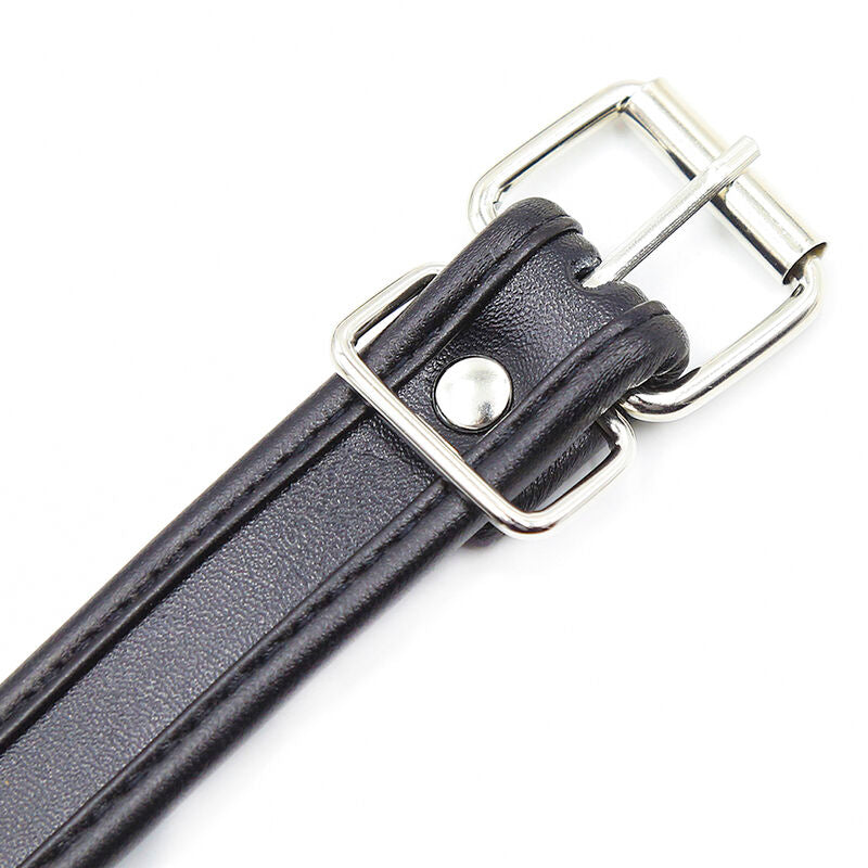 Bracelet en cuir noir, menottes avec clous et crochets métalliques, boucle de bondage réglable