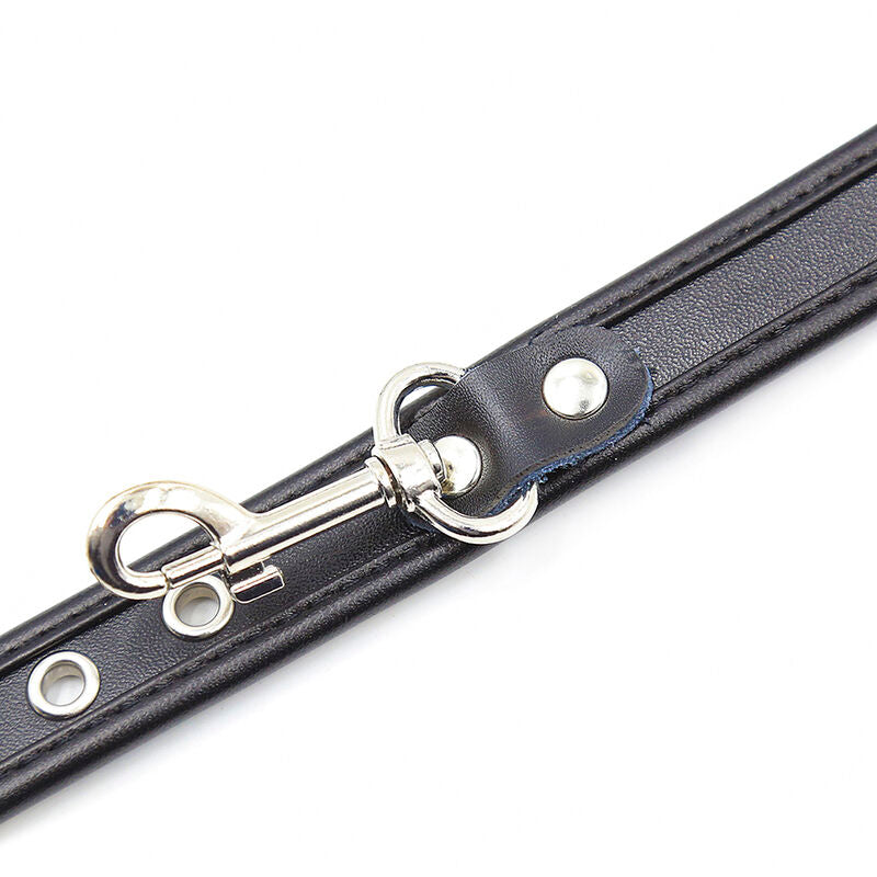 Bracelet en cuir noir, menottes avec clous et crochets métalliques, boucle de bondage réglable