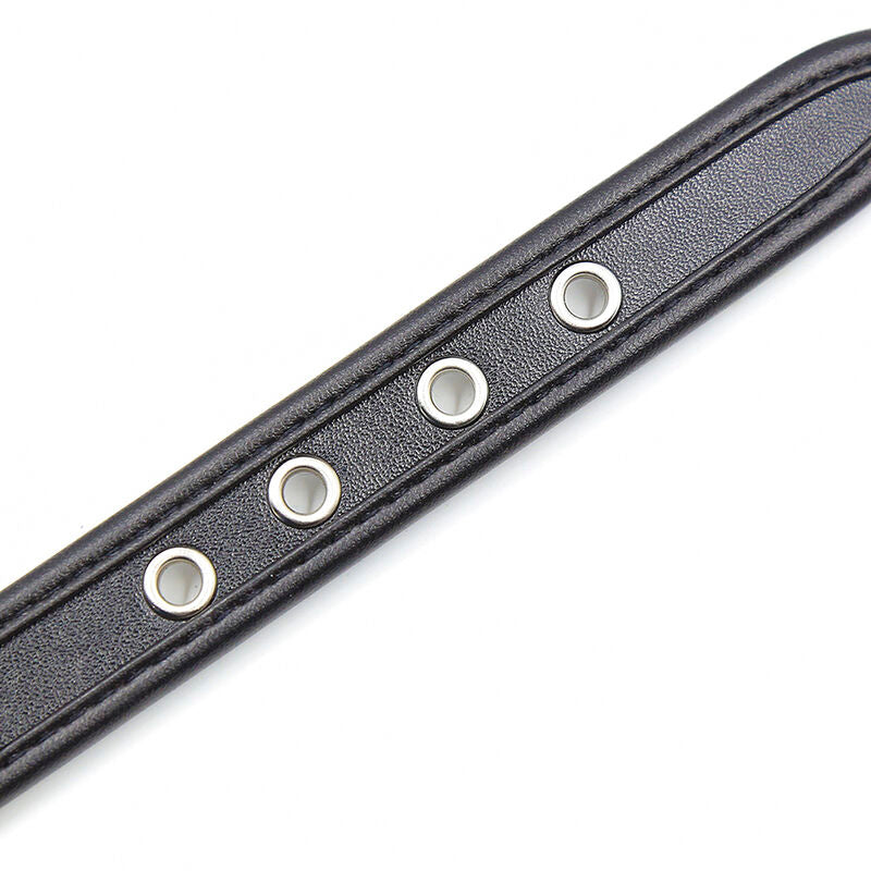 Bracelet en cuir noir, menottes avec clous et crochets métalliques, boucle de bondage réglable