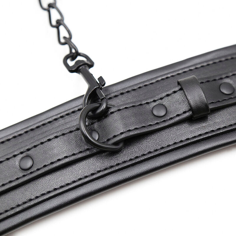 Manette Polsiere A Bracciale In Pelle Nera Con Fibia Regolabile E Ganci Di Trazione Bdsm Bondage