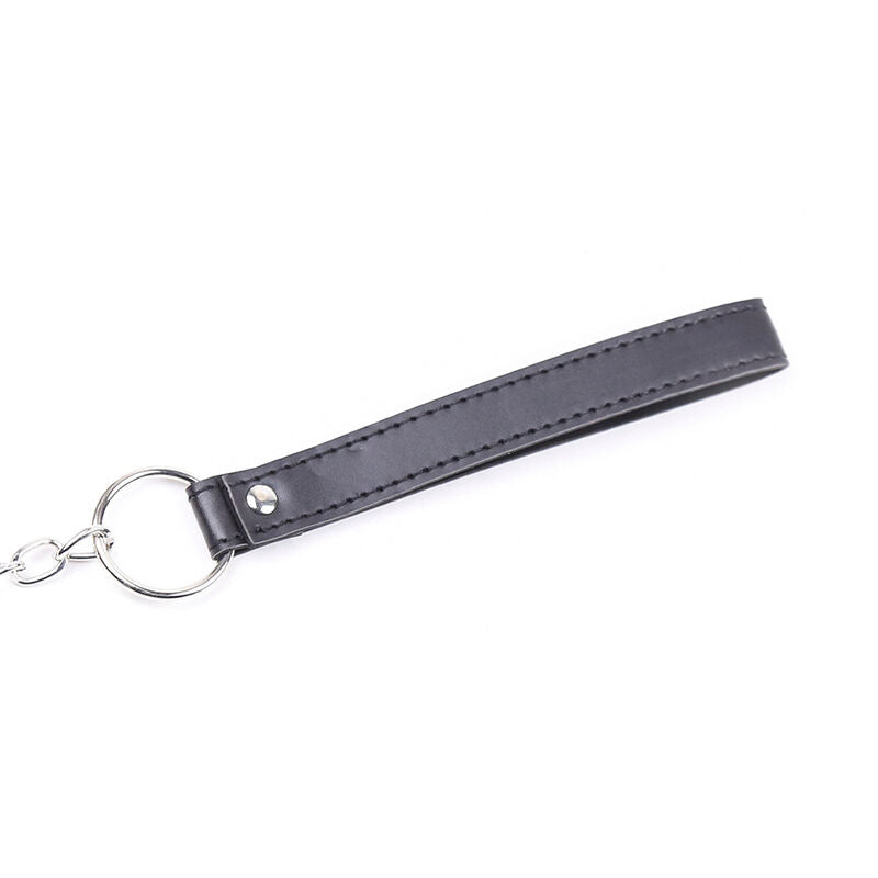 Anello Fascia fallica in pelle con catena e guinzaglio da passeggio sottomissione Ohmama