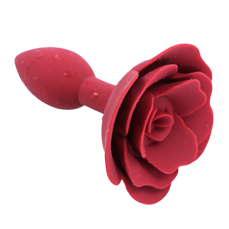 Plug anale in silicone con testa rosa rossa OHMAMA fetish