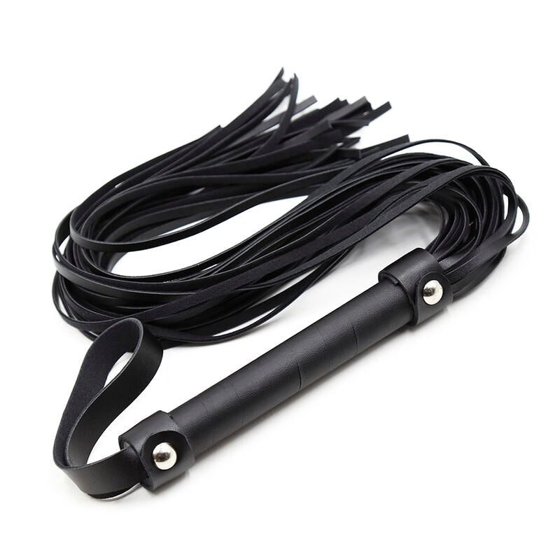 Frustino in pelle con rivetti argento 60 cm per usi fetish design versatile per principianti esperti Ohmama Fetish