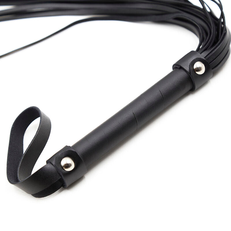Frustino in pelle con rivetti argento 60 cm per usi fetish design versatile per principianti esperti Ohmama Fetish