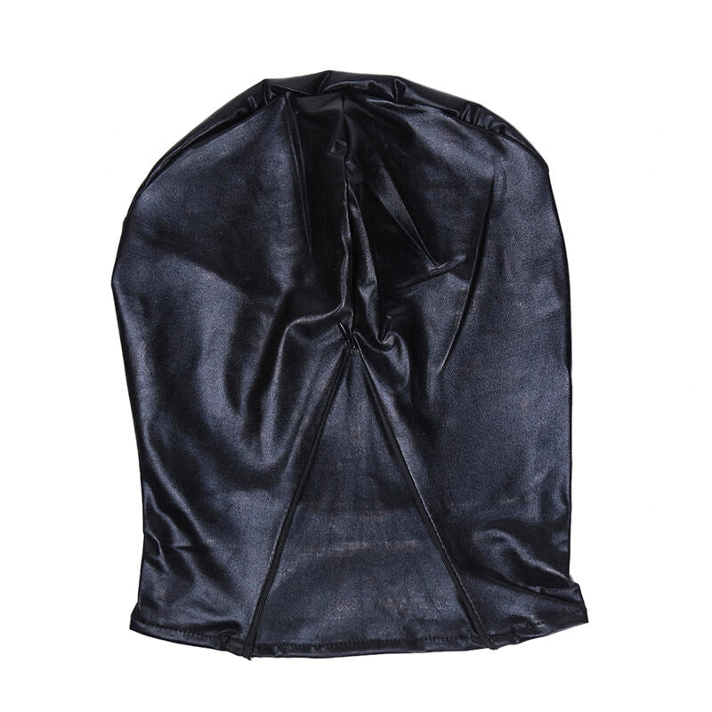 Cappuccio passamontagna fetish con apertura occhi e zip nuca realizzato in poliestere poliuretano pvc Ohmama Fetish