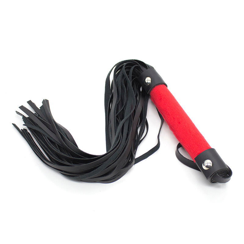 set bondage sadomaso rosso nero con maschera manette frusta spolverino pinzette capezzoli 5 pezzi ohmama fetish