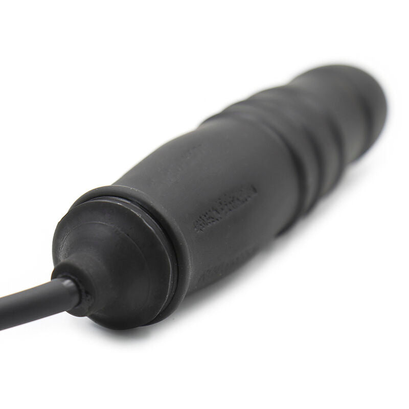 Dildo anale gonfiabile in silicone nero anallergico con pompetta manuale ingrossamento plug 15,4 cm Ohmama Stimulating
