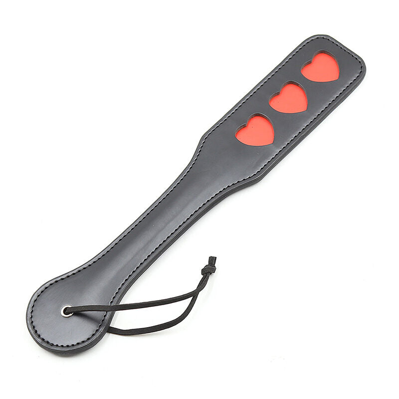 Paddle frustino in ecopelle con disegni cuore rosso 32,6cm ohmama