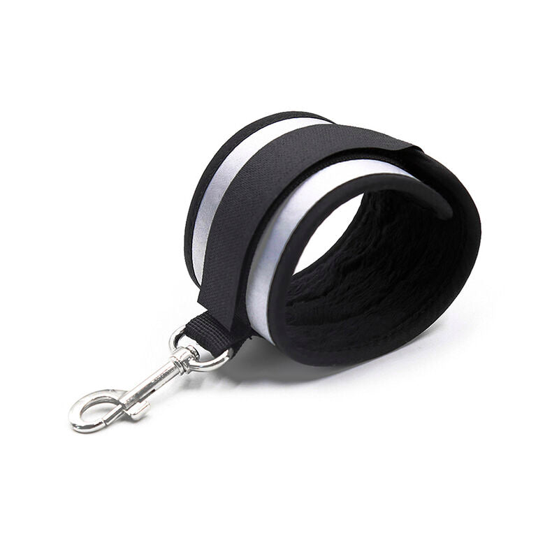 Manette polsiere nere e grigie in neoprene metallo con moschettone in nylon sicuro senza ftalati bondage ohmama fetish