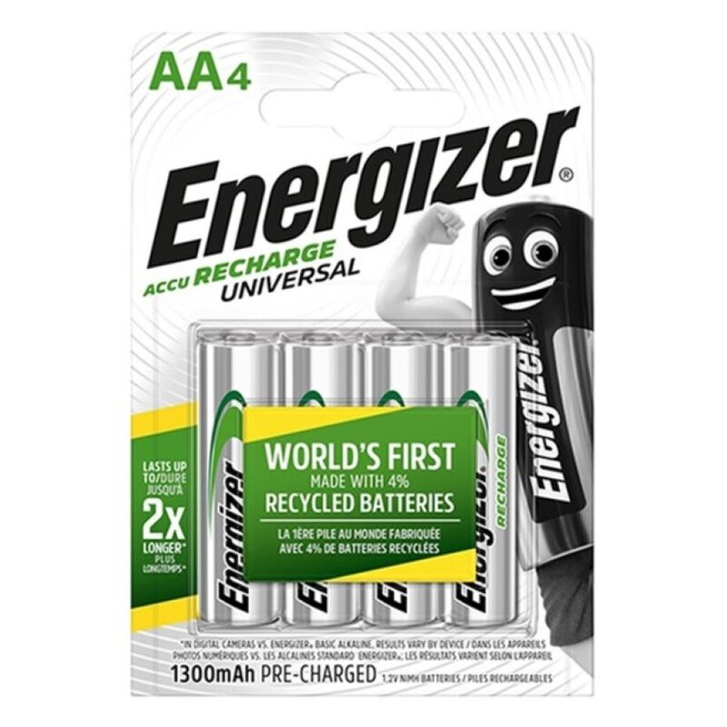 Energizer - Batteria Ricaricabile Universale Hr6 Aa 1300Mah 4 Unit