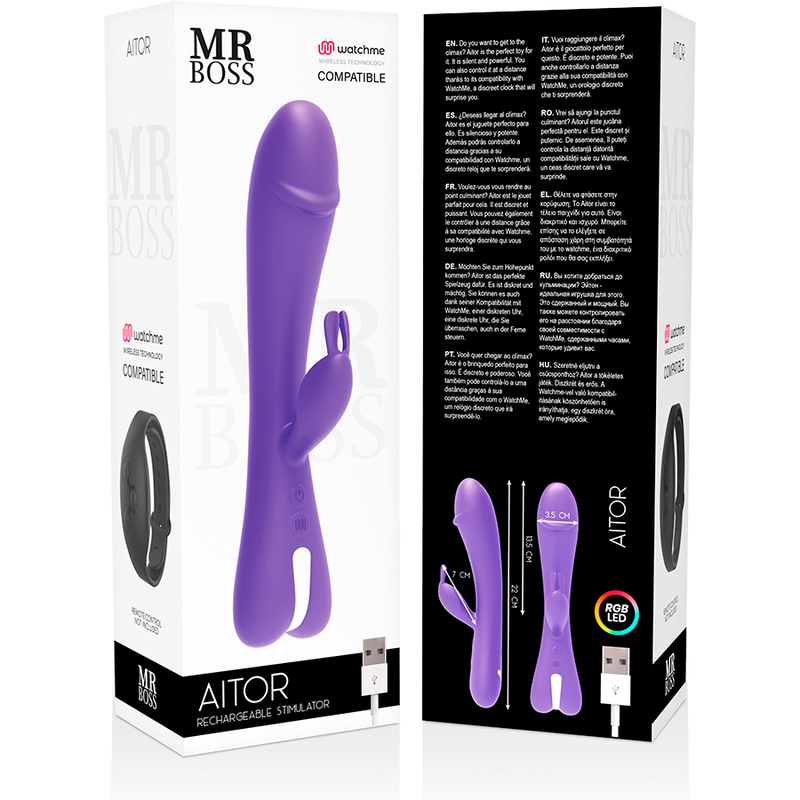 Vibratore stimolatore rabbit per stimolazione clitoride e vagina con controllo da remoto ricaricabile USB MR. BOSS