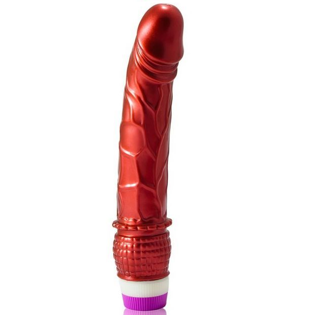 Vibratore realistico rosso 23 cm morbido in gelatina con vibrazione regolabile materiali atossici Baile Vibrators