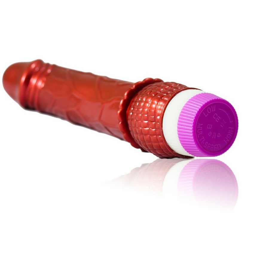 Vibratore realistico rosso 23 cm morbido in gelatina con vibrazione regolabile materiali atossici Baile Vibrators