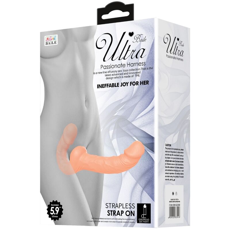 Dildo a doppia estremità flessibile impermeabile naturale per doppia penetrazione stimolazione g punto Baile Harness Collection