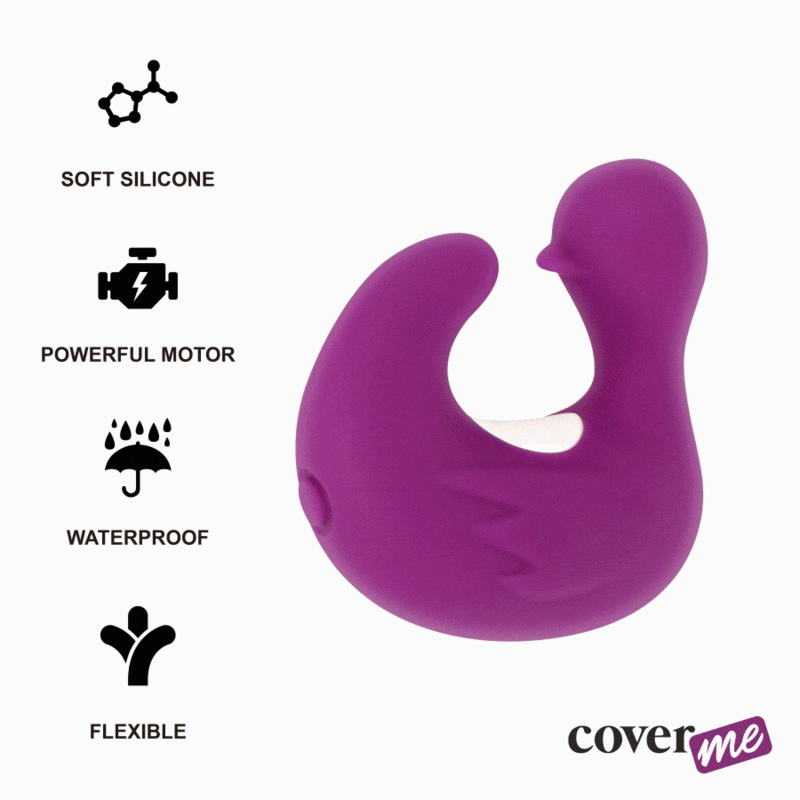 Ditale vibrante stimolante in silicone ricaricabile anatra ducky impermeabile silenzioso con vibrazioni potenti coverme