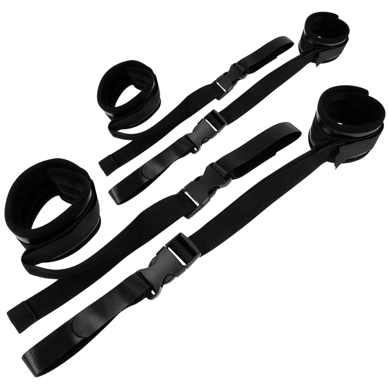 Imbracatura costrittiva in nylon da letto con 4 punti di fissaggio polsi e caviglie con regolazione trazione ohmama