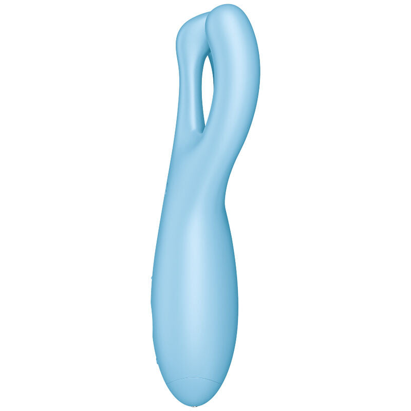 Vibratore rabbit satisfyer connect threesome 4 stimolazioni clitoride 3 motori flessibili app compatibile modalità sussurro