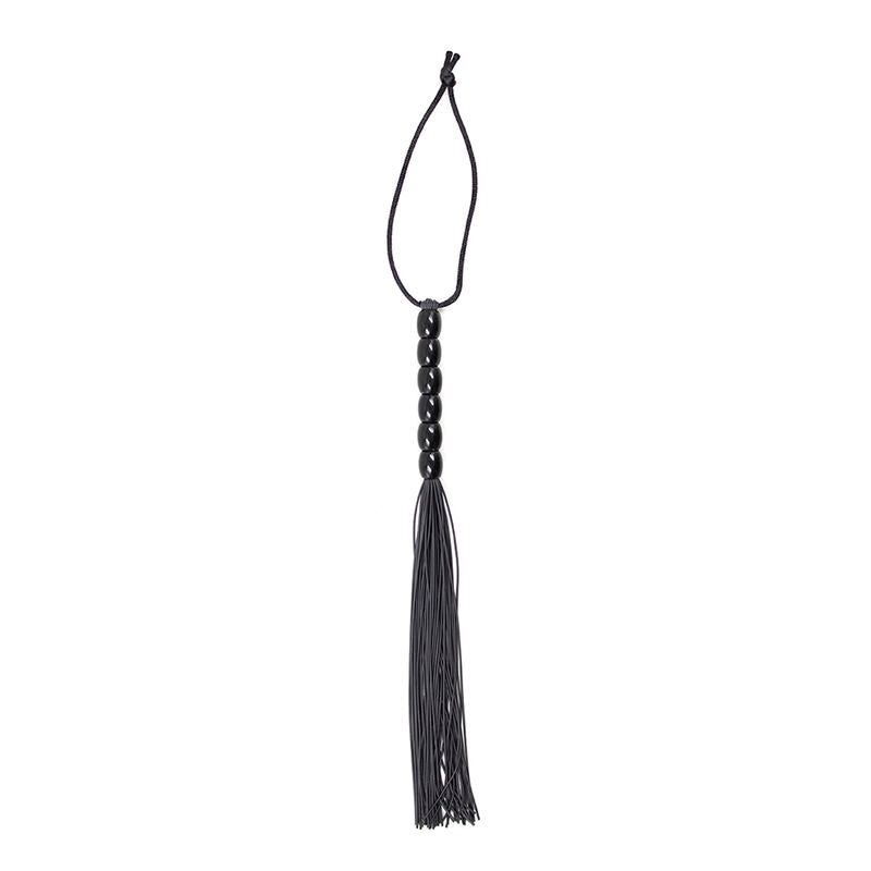 Frustino pelle manico intrecciato 44cm per giochi fetish pelle nera adatto esperti e principianti ohmama anal