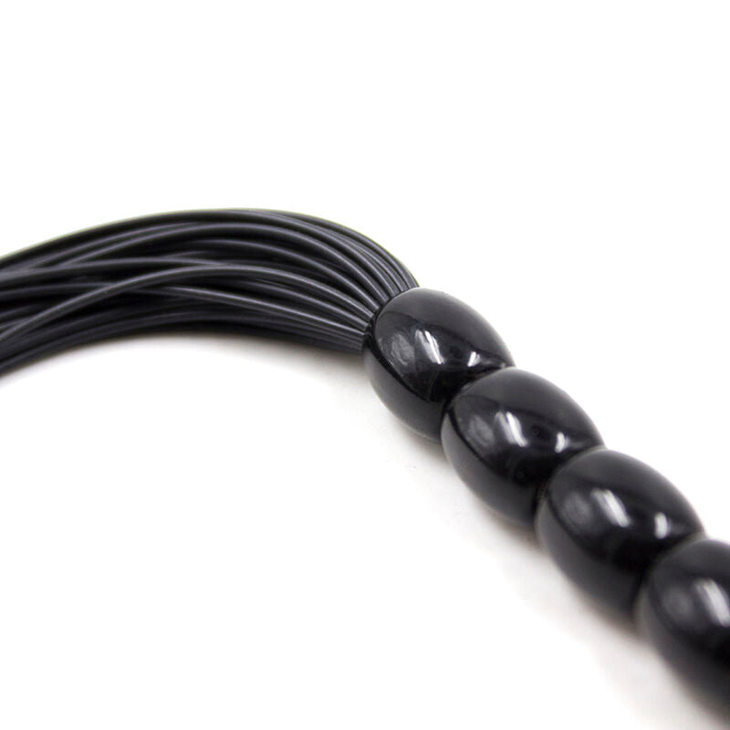 Frustino pelle manico intrecciato 44cm per giochi fetish pelle nera adatto esperti e principianti ohmama anal