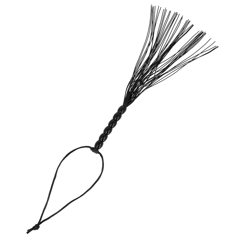 Frustino pelle manico intrecciato 44cm per giochi fetish pelle nera adatto esperti e principianti ohmama anal