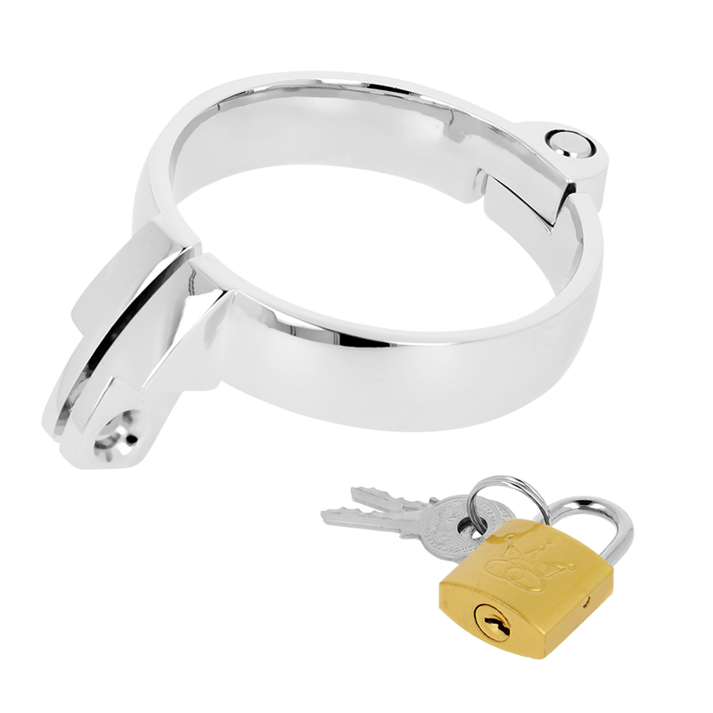 Gabbia di castità per pene in acciaio con lucchetto senza nickel diametro regolabile fetish bondage Ohmama Fetish