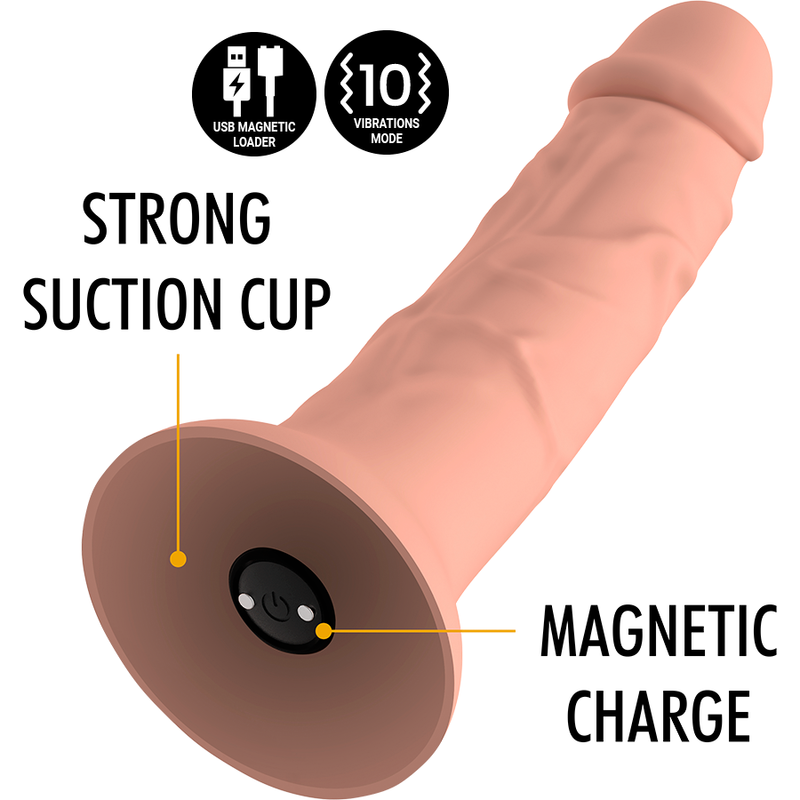 Dildo realistico con vibrazione e ventosa compatibile con tecnologia wireless Watchme 18 cm silicone medicale mitology fantasy dildo
