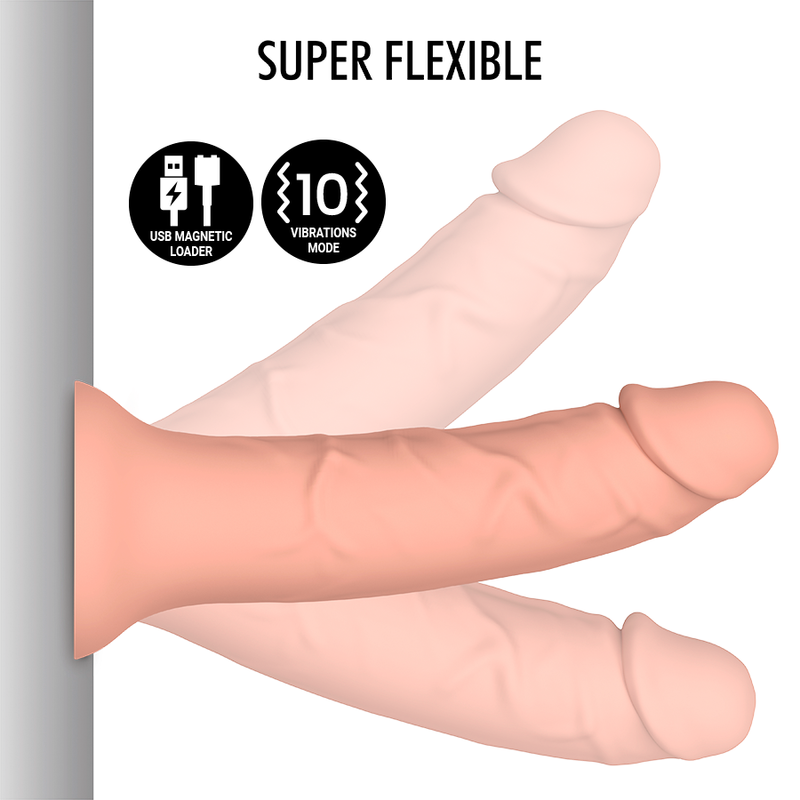 Dildo realistico con vibrazione e ventosa compatibile con tecnologia wireless Watchme 18 cm silicone medicale mitology fantasy dildo