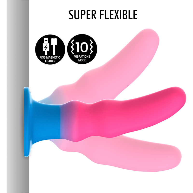 Dildo vibrante wireless compatibile con orologio watchme rigido multicolore con ventosa pratica anale S mythology fantasy