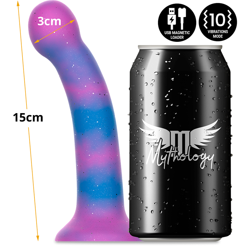 Dildo fallo vibrante galattico curvo stimolatore punto G compatibile con controllo wireless con orologio con caricatore USB Mythology Fantasy Dildo