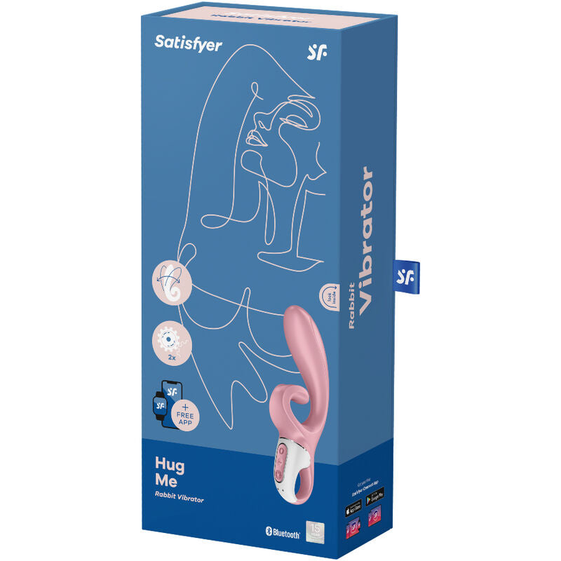 Vibratore hug me rabbit rosa stimolazione punto g clitoride controllo mezzo app bluetooth satisyfer connect